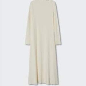 Elegant Cream Long Sleeve Maxi Dress